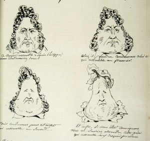 Charles Philippon dessine Louis Philippe, la poire